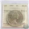 Silver $1 1955 Arnprior with Die Break ICCS Certified MS-60
