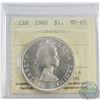 Silver $1 1960 ICCS Certified MS-65. A full Blast white coin with exceptional eye appeal.