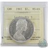 Silver $1 1965 LgeBds Blt 5 ICCS Certified MS-65. A nice clean blast white coin.