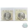 Image 1 : Silver $1 1966 LgBds & 1967 ICCS Certified MS-65. Choice lot with nice luster on both coins. 2pcs