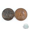 Image 1 : 1887  2-coin City of London Commemorative Medals in original double Mint Box (EIMER #1732) This meda