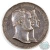Medallion: Antique German Medal featuring the bust of Wilhelm Konig V. Preussen & Augusta Kon. 1854-