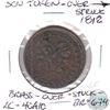 1812 LC-40A10; BR-674; Sou Token; Brass Over-Struck; EF
