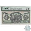 DC-18b.  1911 Dominion of Canada $1, Various-Boville, Green Line, Series G, S/N: 028102/B, PMG VF-35
