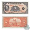 BC-5.  1935 Bank of Canada $5, Osborne-Towers, English, S/N: A491725/D in EF-AU Condition.  The note