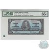 BC-23c.  1937 Bank of Canada $5, Coyne-Towers, S/N: H/S2164533, PMG GUNC-65, EPQ.  A superb example 