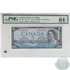 BC-31b.  1954 Bank of Canada Devil's Face $5, Beattie-Coyne, S/N: I/C6156744, PMG CUNC-64, EPQ.  A n