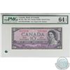 BC-32a.  1954 Bank of Canada Devil's Face $10, Coyne-Towers, S/N: D/D3572106, PMG CUNC-64, EPQ.