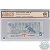 BC-56aS.  1986 Bank of Canada Specimen $5, Crow-Bouey, S/N: ENA0000000, Specimen #0842, BCS UNC-60, 