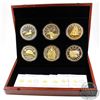 Image 1 : RCM Issue: Complete 2015 Canada 5 oz. Gold Plated Big Coin Series 6-Coin Set with Deluxe Case and CO