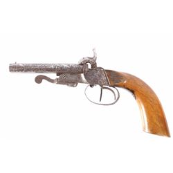 Unique European Double Barrel 9mm Pinfire Pistol