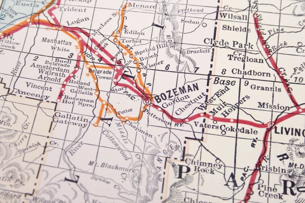 1938 Official Railroad Commission Map of Montana