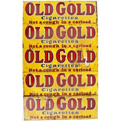 Five NOS Double Sided Old Gold Cigarette Ad Signs