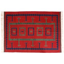 Zapotec Native American Indian Hand-Spun Wool Rug