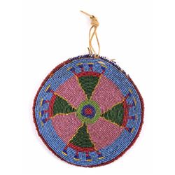 Cheyenne Indian Fully Beaded Round Pouch