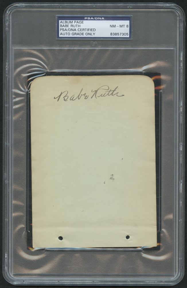 Babe Ruth Signed 4x6 Cut (PSA Encapsulated)
