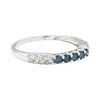 Image 1 : 0.40 ctw Blue and White Diamond Ring - 14KT White Gold
