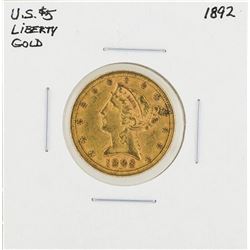 1892 $5 Liberty Head Half Eagle Gold Coin