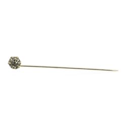 White Crystal Stick Pin - Silver Plated