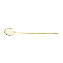 White Crystal Stick Pin - Yellow Gold Plated