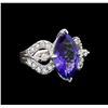 Image 1 : 14KT White Gold 5.37 ctw Tanzanite and Diamond Ring