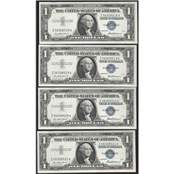Lot of (4) Consecutive 1957 $1 Silver Certificate Notes Uncirculated