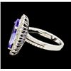 Image 3 : 3.45 ctw Tanzanite and Diamond Ring - 14KT White Gold