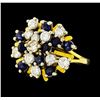 Image 1 : 1.50 ctw Sapphire and Diamond Ring - 14KT Yellow and White Gold