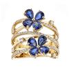 Image 1 : 3.18 ctw Sapphire and Diamond Ring - 18KT Yellow Gold