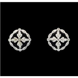 0.47 ctw Diamond Earrings - 14KT White Gold
