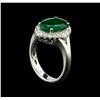Image 4 : 3.58 ctw Emerald and Diamond Ring - 18KT White Gold