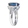 Image 2 : 10.48 ctw London Blue Topaz and Diamond Ring - 14KT White Gold