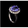 Image 4 : 5.4 ctw Tanzanite and Diamond Ring - 14KT White Gold