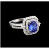 Image 1 : 14KT White Gold 1.61 ctw Tanzanite and Diamond Ring