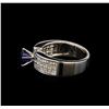 Image 1 : 1.61 ctw Sapphire and Diamond Ring - 18KT White Gold