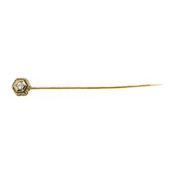 0.10 ctw Diamond Stick Pin - 14KT Yellow and White Gold