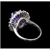 Image 3 : 14KT White Gold 3.90 ctw Tanzanite, Sapphire and Diamond Ring