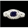 Image 2 : 1.27 ctw Sapphire and Diamond Ring - 14KT White Gold