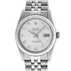 Image 6 : Rolex Mens 36mm Stainless Steel Silver Diamond Datejust Wristwatch