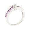 Image 4 : 0.50 ctw Pink Sapphire and Diamond Ring - 10KT White Gold