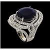 Image 4 : 9.07 ctw Sapphire and Diamond Ring - 14KT White Gold
