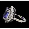 Image 3 : 16.38 ctw Tanzanite and Diamond Ring - 14KT White Gold