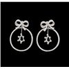 Image 1 : 14KT White Gold 1.36 ctw Diamond Earrings