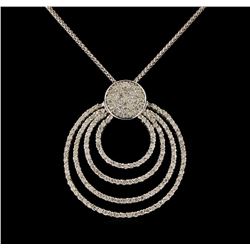 14KT White Gold 0.90 ctw Diamond Pendant With Chain