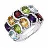 Image 1 : STERLING SILVER MULTI GENUINE STONE RING