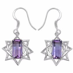 STERLING SILVER AMETHYST EARRINGS