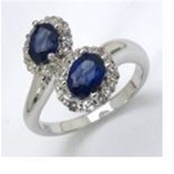 STERLING SILVER SAPPHIRE RING