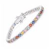 Image 2 : STERLING SILVER MULTI STONE TENNIS BRACELET