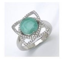 STERLING SILVER BRAZILIAN SAKOTA EMERALD RING