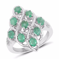 STERLING SILVER ZAMBIAN EMERALD RING